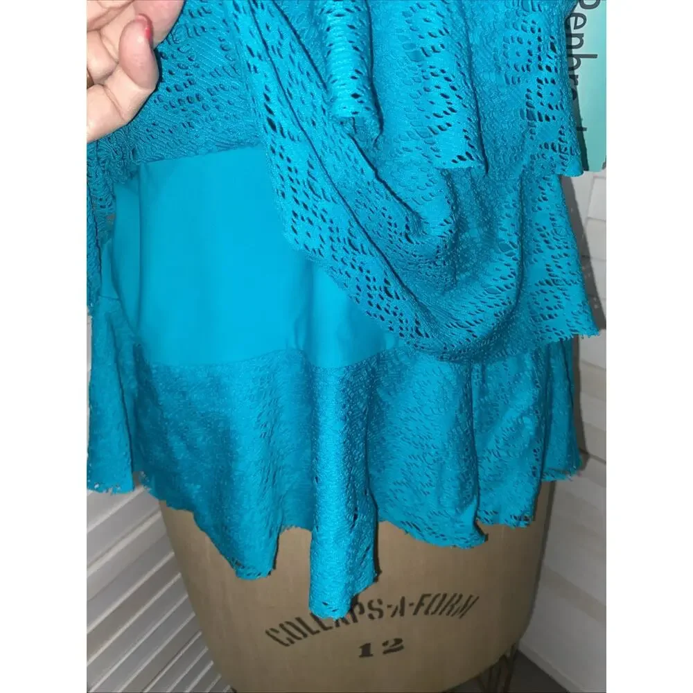 New W/ Tags Penbrooke Women’s Swimsuit Top Tankini Teal Green Size 14